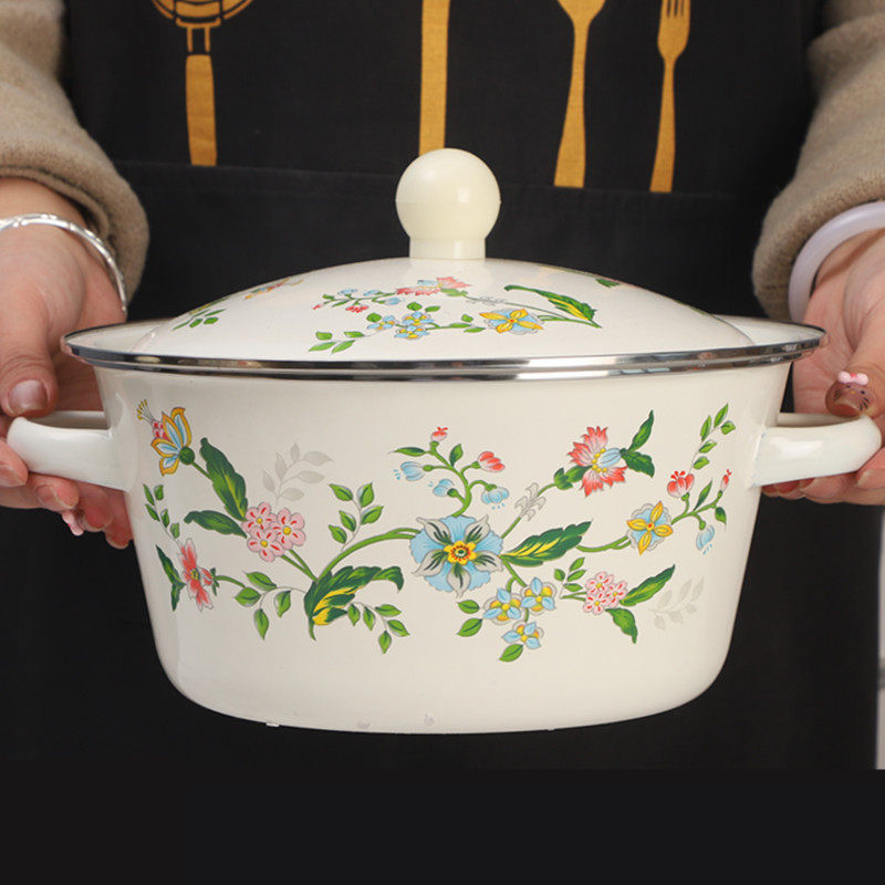 欧丽家珐琅搪瓷双耳搪瓷盖盆猪油盆带盖汤盆拌馅盆和面盆熬中药盆,餐饮具,盆,淘宝优惠券,粉丝福利购,淘宝优惠卷