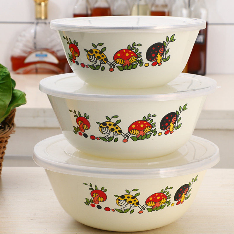 搪瓷保鲜碗 带盖子沙拉搅拌碗搪瓷饭碗汤碗菜碗冰箱保鲜盒在类目 餐饮具, 餐具, 碗中 - 来自Buy2taobao.com提供专业的淘宝代购服务
