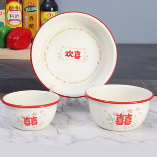 卡通动物搪瓷碗搪瓷汤碗面碗饭碗蒸鸡蛋羹热汤 欧丽家珐琅搪瓷新品