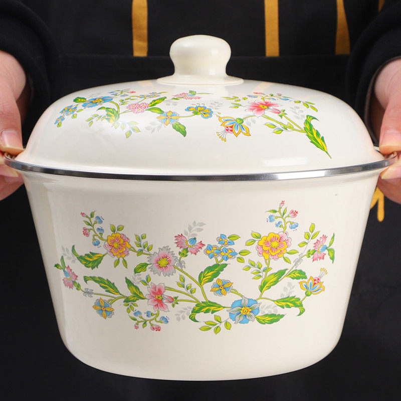 欧丽家盖汤碗带盖珐琅搪瓷盆老式洗手碗蔬菜盆传统猪油碗怀旧汤锅,餐饮具,盆,淘宝优惠券,粉丝福利购,淘宝优惠卷