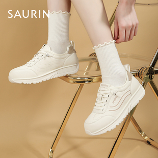 索兰休闲鞋女2026春季新款时尚通勤舒适软底运动跑步鞋26AX14220