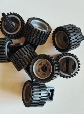 兼容乐高小颗粒积木大车轮组皮带车轮