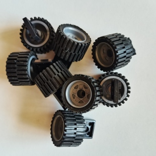 兼容乐高小颗粒积木大车轮组皮带车轮