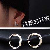 S925纯银耳夹无耳洞女新款 无痛耳骨夹小众耳挂无洞耳环耳饰 潮男士