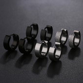 男士 男生耳扣耳环耳钉耳圈2025新款 爆款 潮人女单只黑色钛钢耳骨环