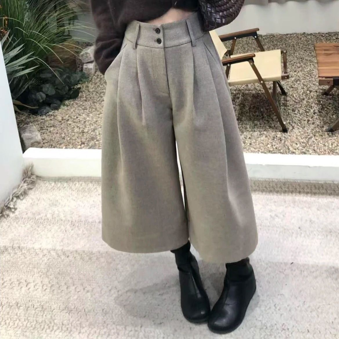 2025冬季新款韩版宽松显瘦百搭纯色夹棉半身裙女中长款A字大摆裙