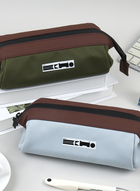 本木初品联名/echo诺亚方舟 拼配复古大容量可外挂笔袋 高颜值牛津布化妆包多功能桌面收纳包文具袋铅笔袋