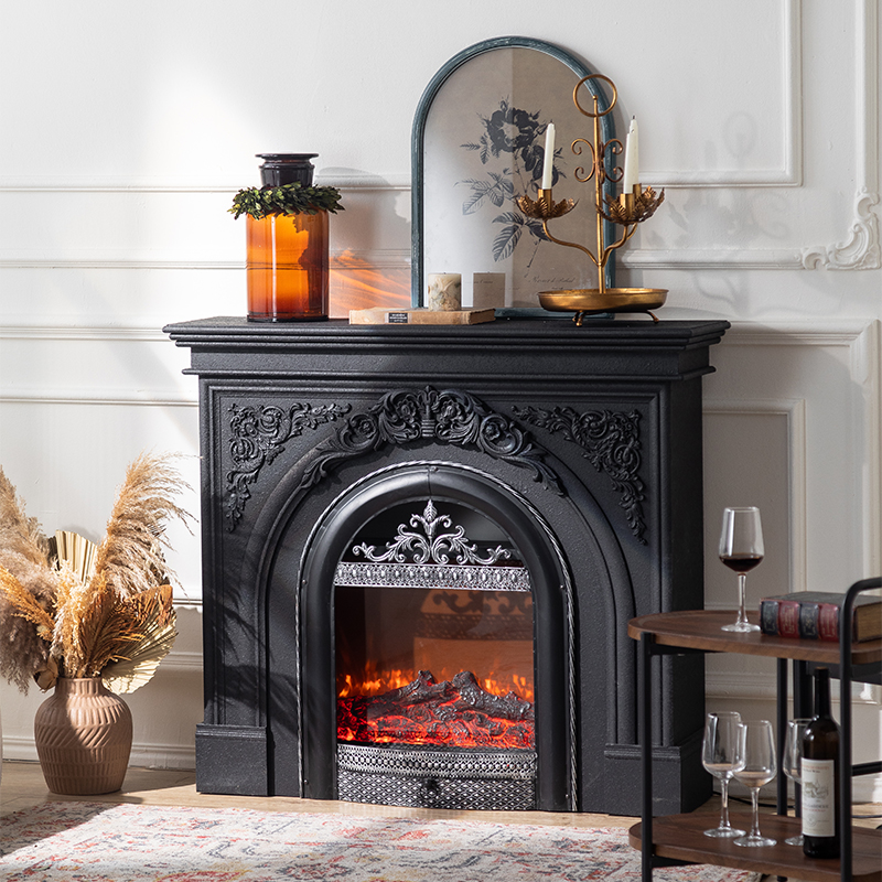 壁炉防真火别墅拱形法式复古装饰