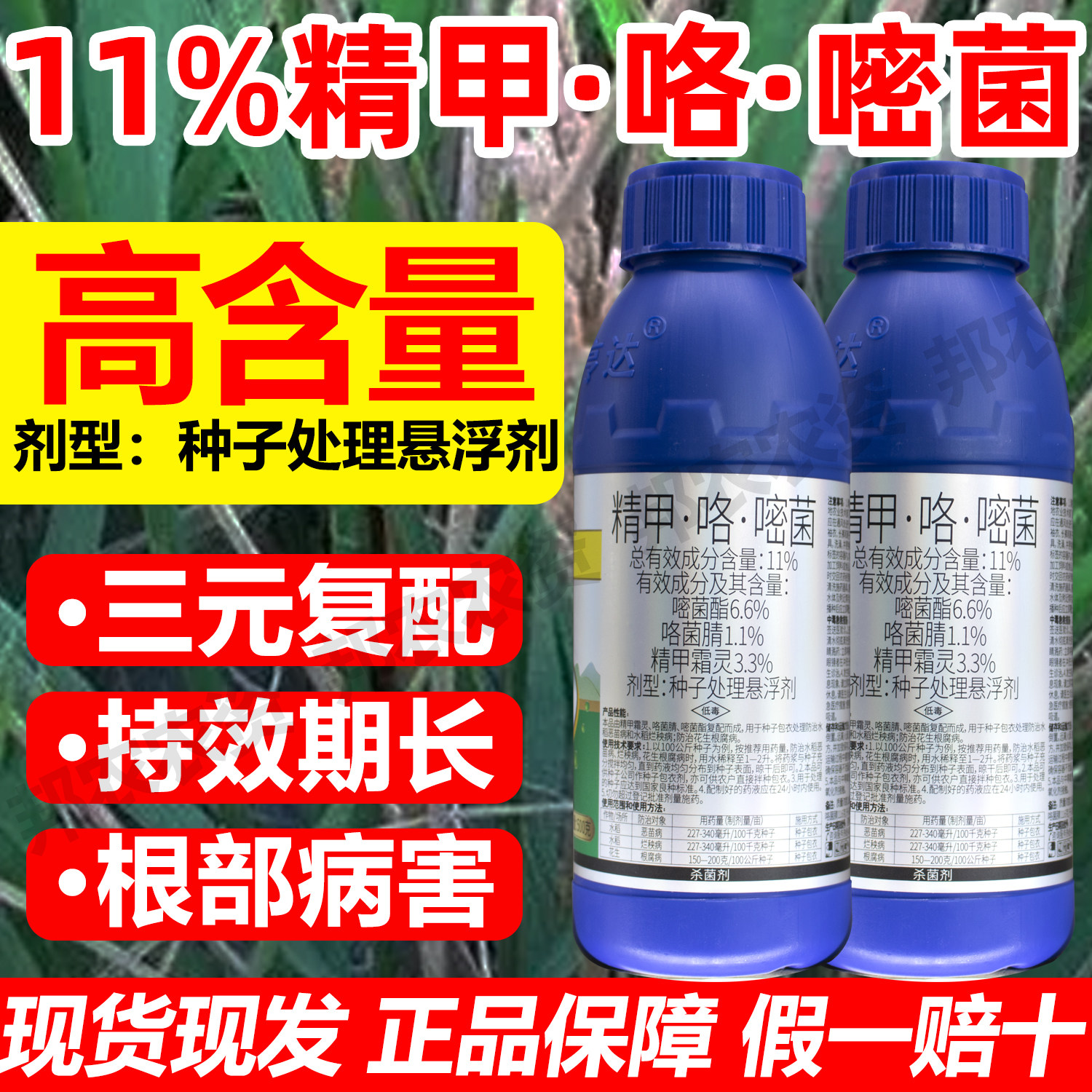 11%精甲咯嘧菌甲霜灵咯菌腈嘧菌酯杀菌剂恶苗烂秧根腐病根部病害
