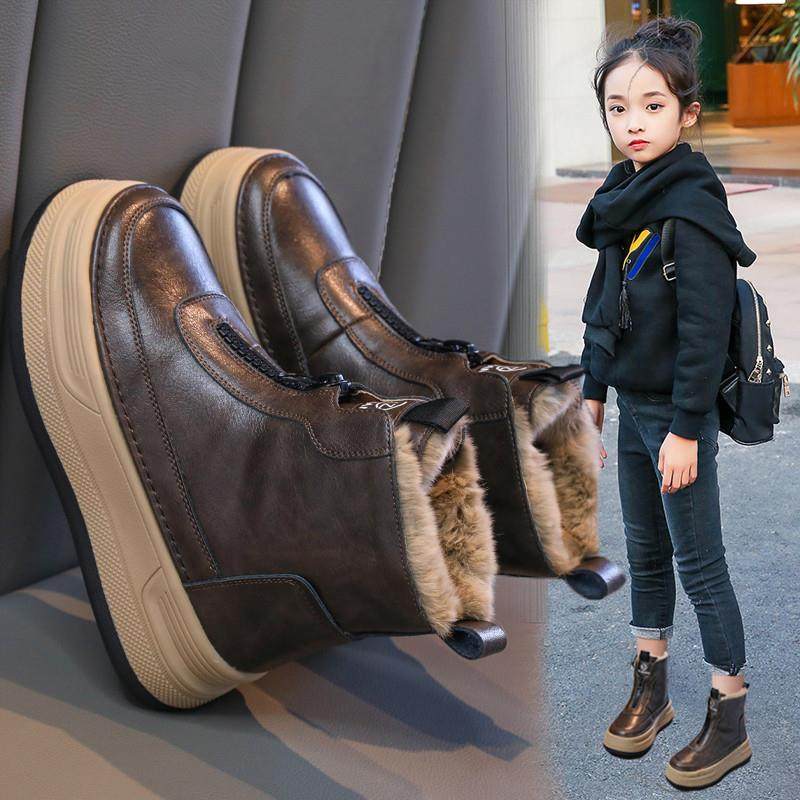 女童真皮雪地靴子2025秋冬季新款中大童大棉鞋子儿童加绒防水短靴,童鞋/婴儿鞋/亲子鞋,皮靴,淘宝优惠券,粉丝福利购,淘宝优惠卷