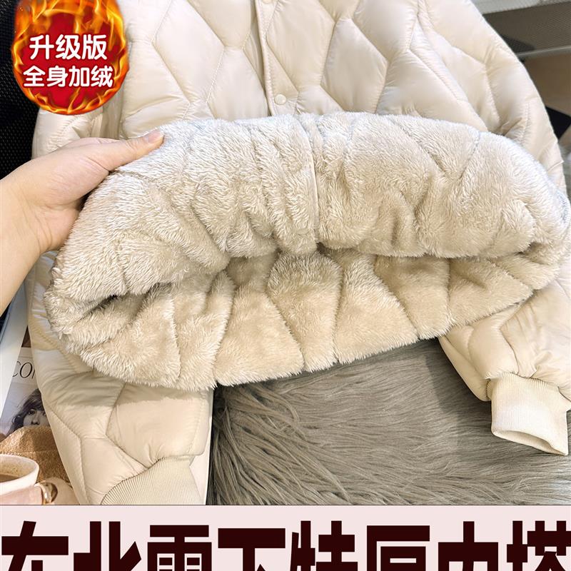 东北零下特厚棉袄女可过安检加绒贴身羊羔绒棉衣内胆保暖羽绒棉服