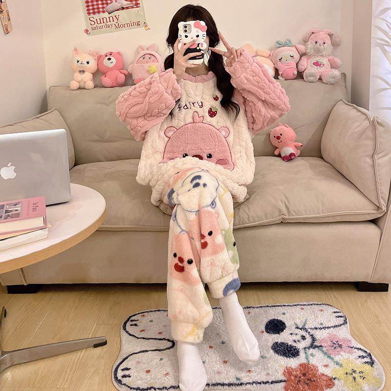 女童睡衣冬季珊瑚绒加厚加绒胖MM法兰绒大童学生宿舍穿家居服套装,童装/婴儿装/亲子装,家居服套装,淘宝优惠券,粉丝福利购,淘宝优惠卷