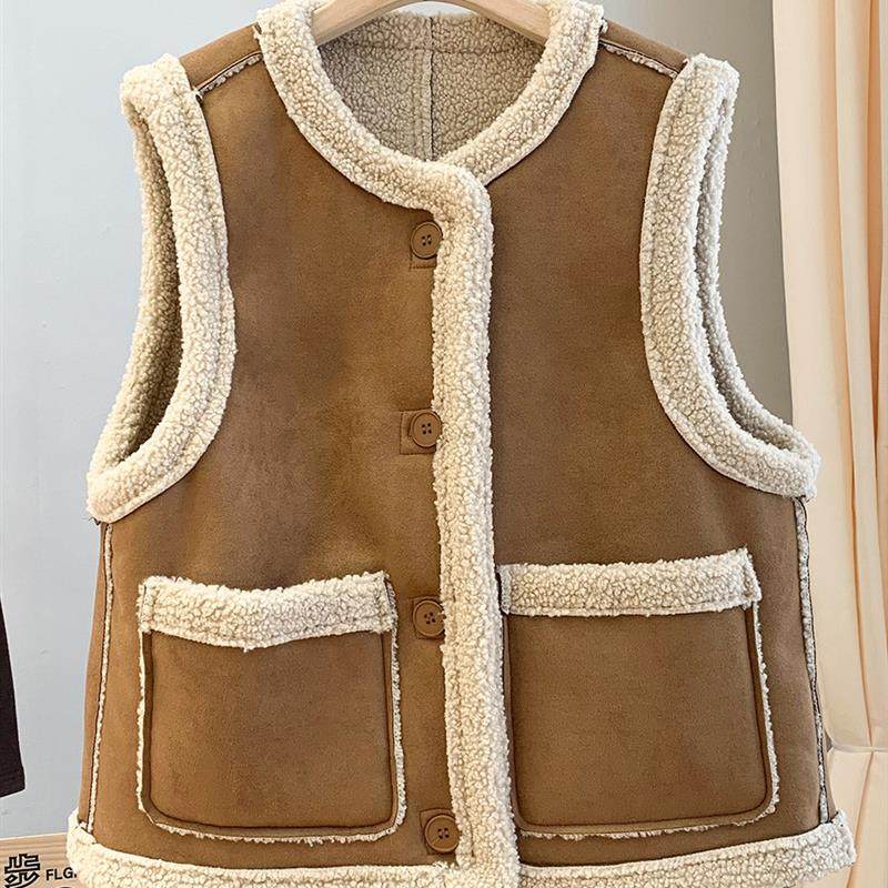 2025秋冬新款两面穿羊羔毛皮毛一体马甲女背心皮马夹百搭外搭坎肩,女装/女士精品,马夹,淘宝优惠券,粉丝福利购,淘宝优惠卷