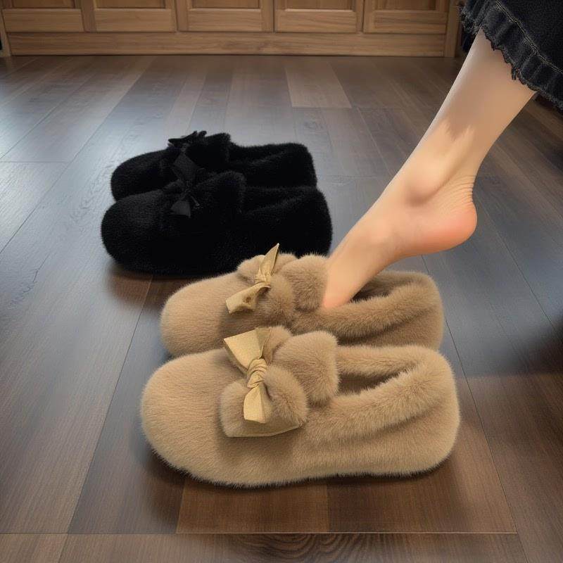 法式毛绒平底超火一脚蹬毛毛鞋子女秋冬外穿2025新款爆款豆豆棉鞋,女鞋,乐福鞋（豆豆鞋）,淘宝优惠券,粉丝福利购,淘宝优惠卷