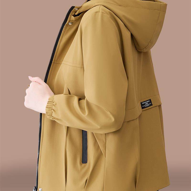 短款夹克外套女春秋薄款2025新款妈妈装洋气秋装休闲百搭连帽上衣,女装/女士精品,短外套,淘宝优惠券,粉丝福利购,淘宝优惠卷