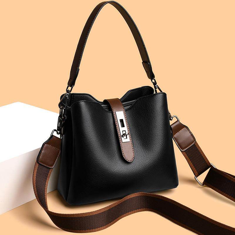 正品女牛皮包包2024新款时尚水桶妈妈斜挎包简约肩带单肩真皮女包,箱包皮具/热销女包/男包,通用款女包,淘宝优惠券,粉丝福利购,淘宝优惠卷