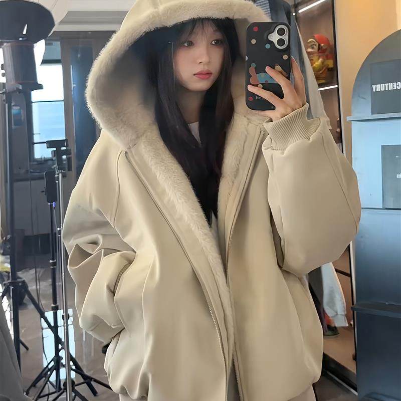 美式连帽座山雕皮衣外套棉服男女款冬季加绒加厚保暖毛领棉衣夹克,男装,棉衣,淘宝优惠券,粉丝福利购,淘宝优惠卷