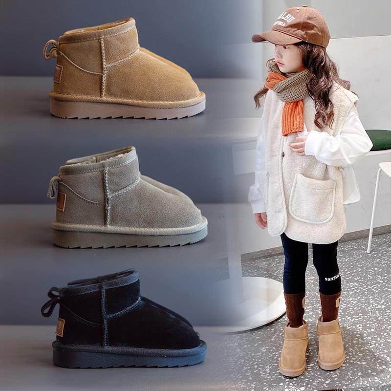 儿童雪地靴2024冬季新款真皮女童棉鞋加绒加厚男童短靴棉靴大棉鞋,童鞋/婴儿鞋/亲子鞋,雪地靴,淘宝优惠券,粉丝福利购,淘宝优惠卷