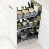 厨房调味拉篮调料橱柜304不锈钢抽屉置物架模块化阻尼收纳篮内i.