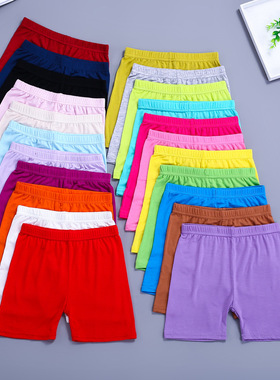 女童连衣裙打底裤夏季女童安全裤儿童糖果色防走光短裤女孩保险裤