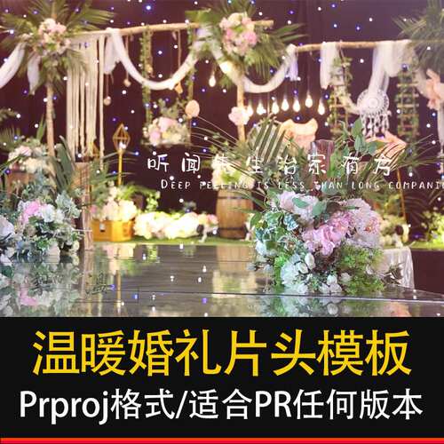 Pr温暖婚礼片头相册模板婚庆视频照片告白模版MV写真纪念素材2022