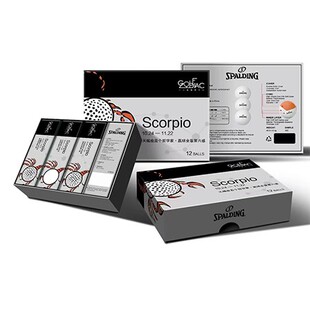 正品 Spalding高尔夫十二星座球-天蝎座 12 Zoiac - Scorpi三层球