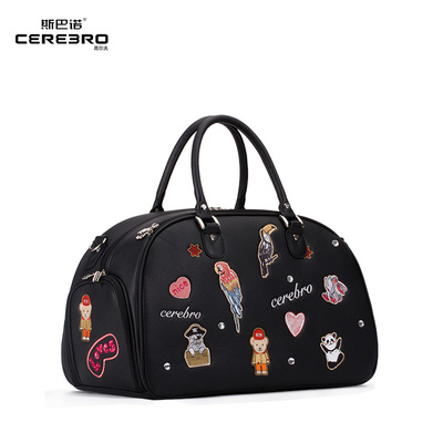 cerebro斯巴诺高尔夫衣物包独立鞋袋golf球包 女士卡通刺绣手提包