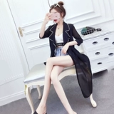 Летняя длинная летняя одежда, кардиган, куртка, в корейском стиле, средней длины, свободный крой, защита от солнца