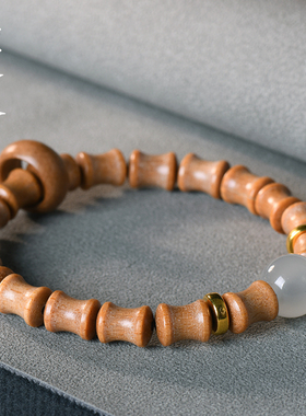 檀香木手串节节高升款夜光竹节手链简约手串复古潮流文玩手链礼品