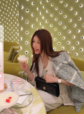 IUIU阿晶家「意大利进口春日限定」粗花呢复古法式小香风气质外套