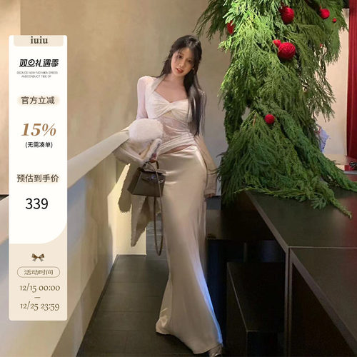 高级丝滑侧拉链缎面感半裙