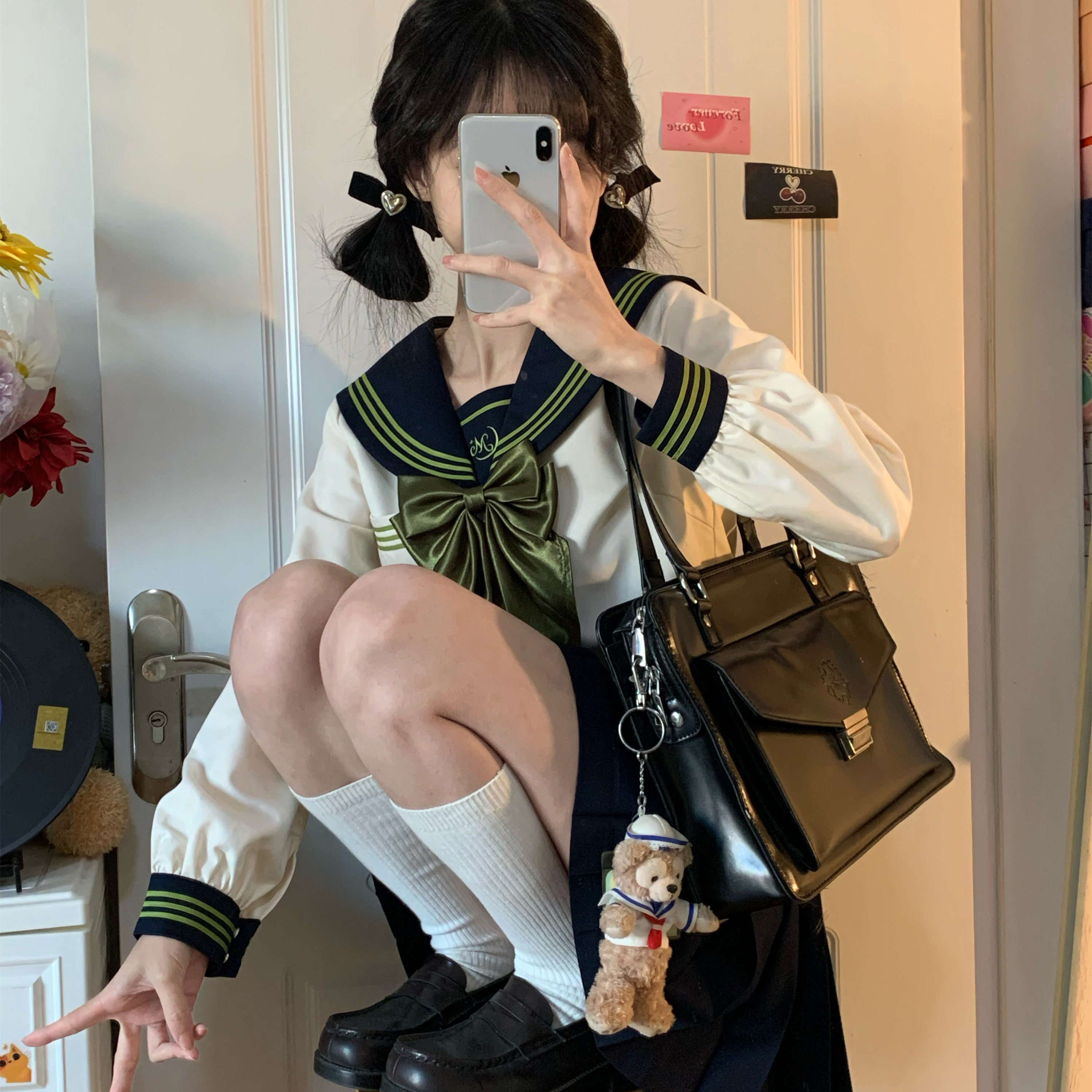 【尘芒JK】原创小雀JK制服裙日系春秋学院风长短袖水手服新款女