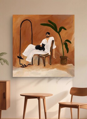 纯手绘中古风小众艺术挂画