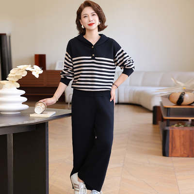 妈妈休闲时尚气质两件套裤