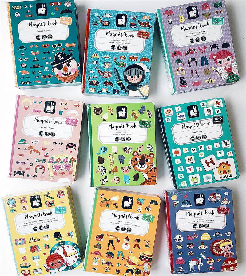 法国JANOD磁力磁性拼图 儿童益智玩具 小丑磁力书