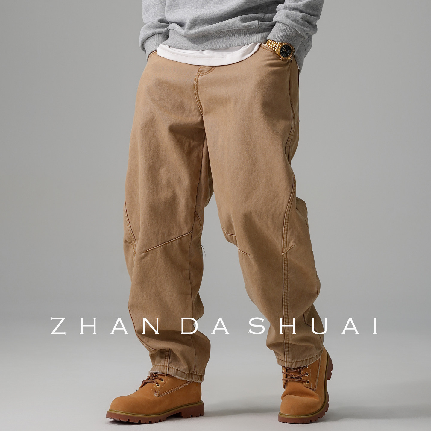 美式休闲痞帅工装裤加绒弯刀裤,男装,牛仔裤,淘宝优惠券,粉丝福利购,淘宝优惠卷