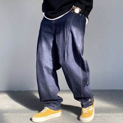 设计感复古原浆牛仔裤男直筒宽松