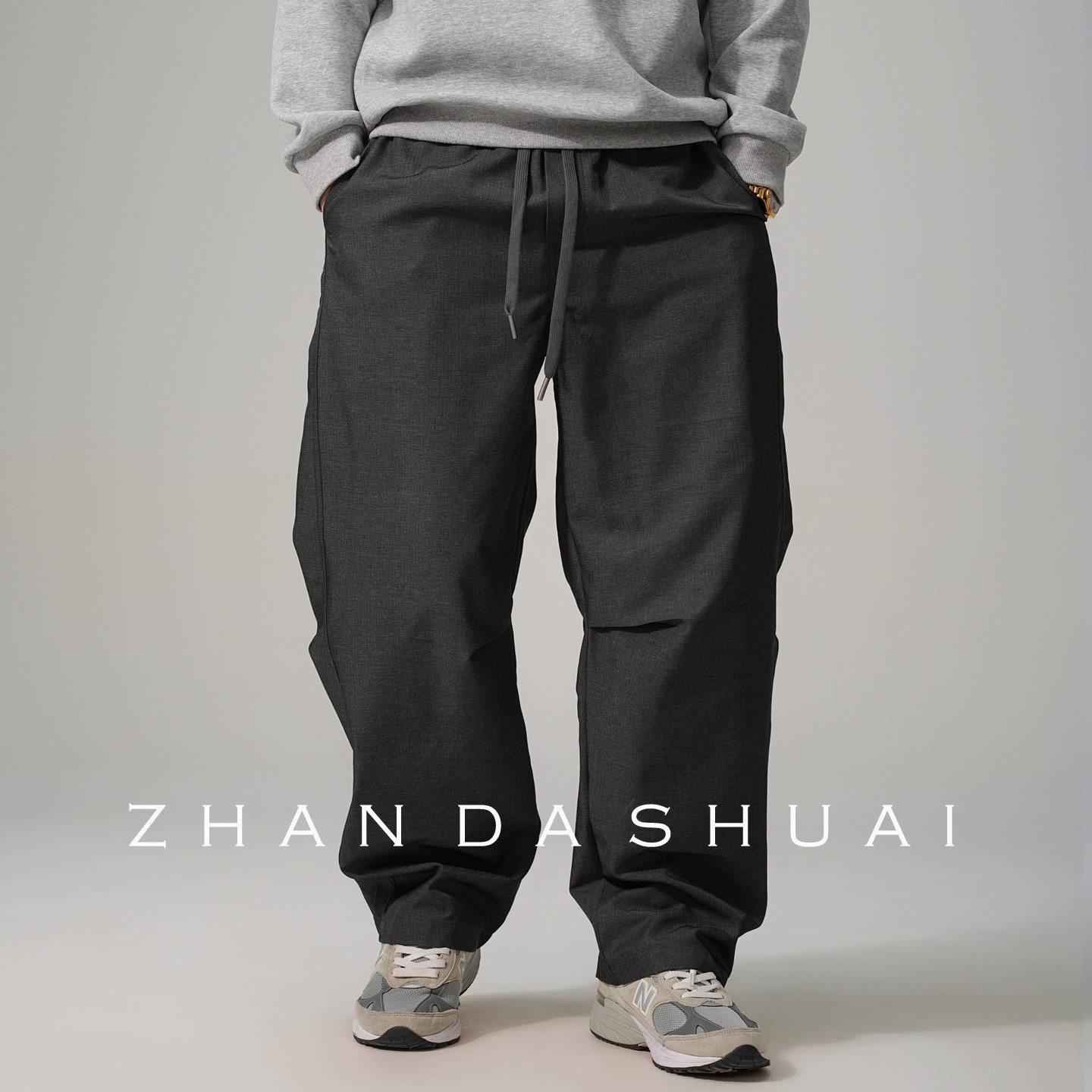 占大帅 春秋季户外廓形伞兵工装裤男直筒宽松大码抽绳百搭阔腿裤,男装,休闲裤,淘宝优惠券,粉丝福利购,淘宝优惠卷