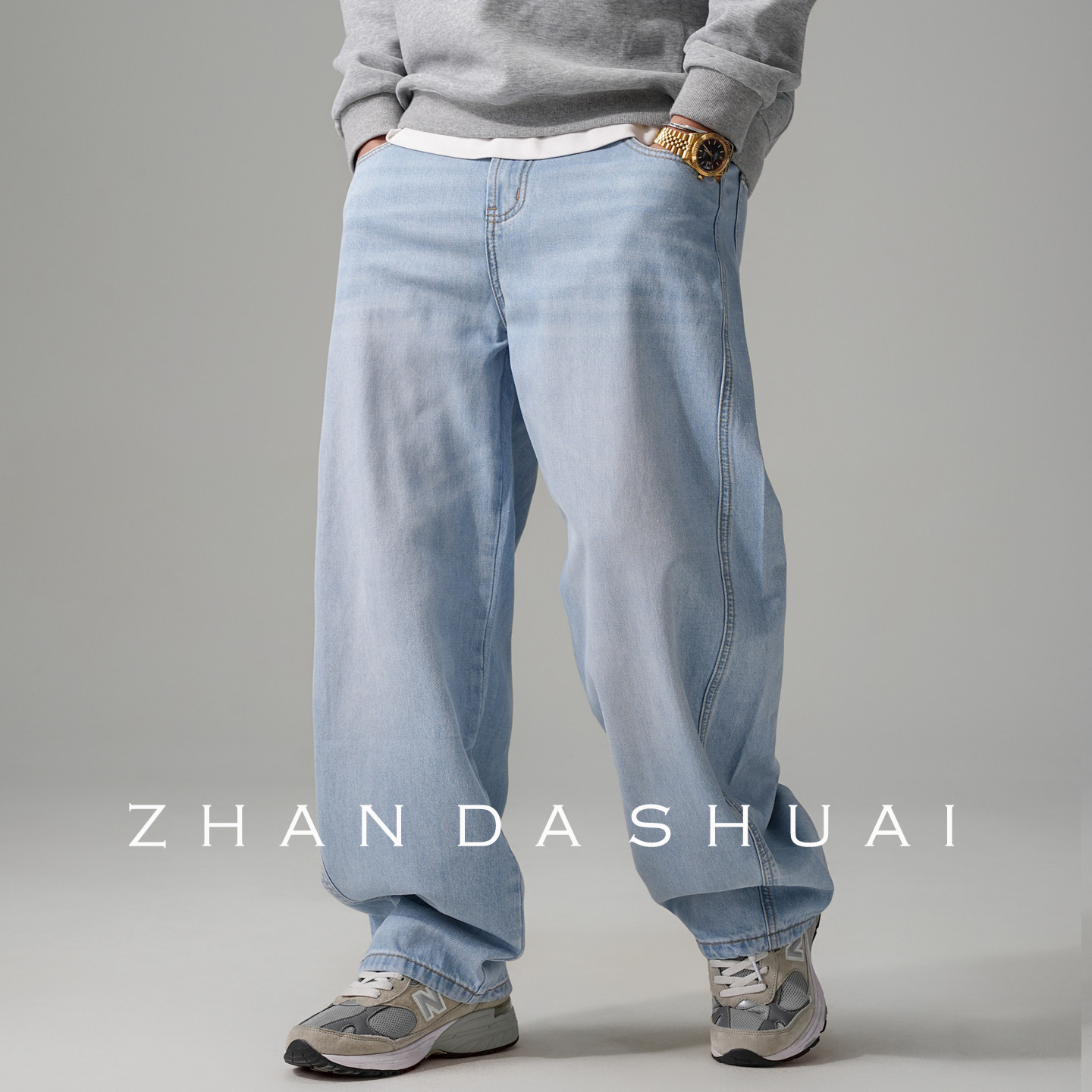 美式宽松水洗直筒弯刀牛仔裤,男装,牛仔裤,淘宝优惠券,粉丝福利购,淘宝优惠卷