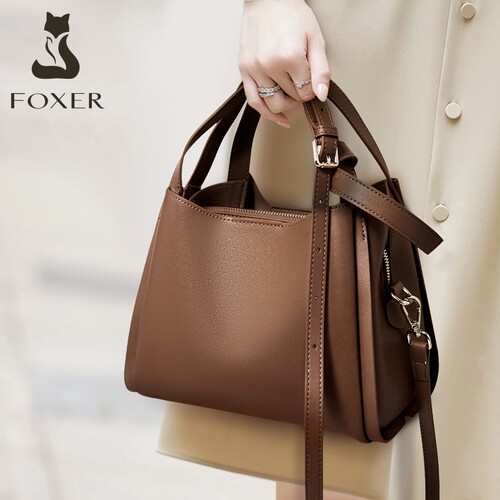 FOXER手提托特包大容量女斜挎包