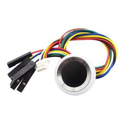 指纹识别采集器 半导体指纹模组带灯七彩 圆形识别感应传感器模块