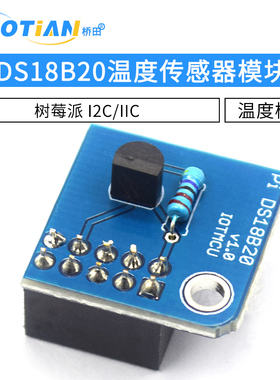 树莓派 DS18B20温度传感器模块 I2C/IIC温度检测for Raspberry Pi