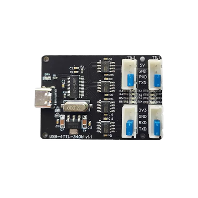 4路8路USB转TTL串口模块 CH340 CH9344L CH348Q TYPE-C接口扩展板
