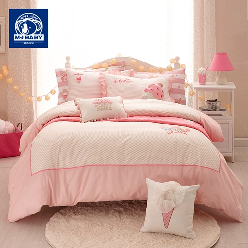 Детский мультяшный хлопковый комплект для принцессы для школьников, хлопковое одеяло, пододеяльник, простыня, 4 предмета, 3 предмета, постельные принадлежности