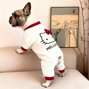 宠物秋冬可爱卡通撞色四脚衣中型犬柯基柴犬法斗巴哥