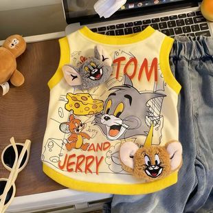 背心中型犬柯基柴犬法斗 衣服立体猫和老鼠玩偶厚款 宠物秋季 新款