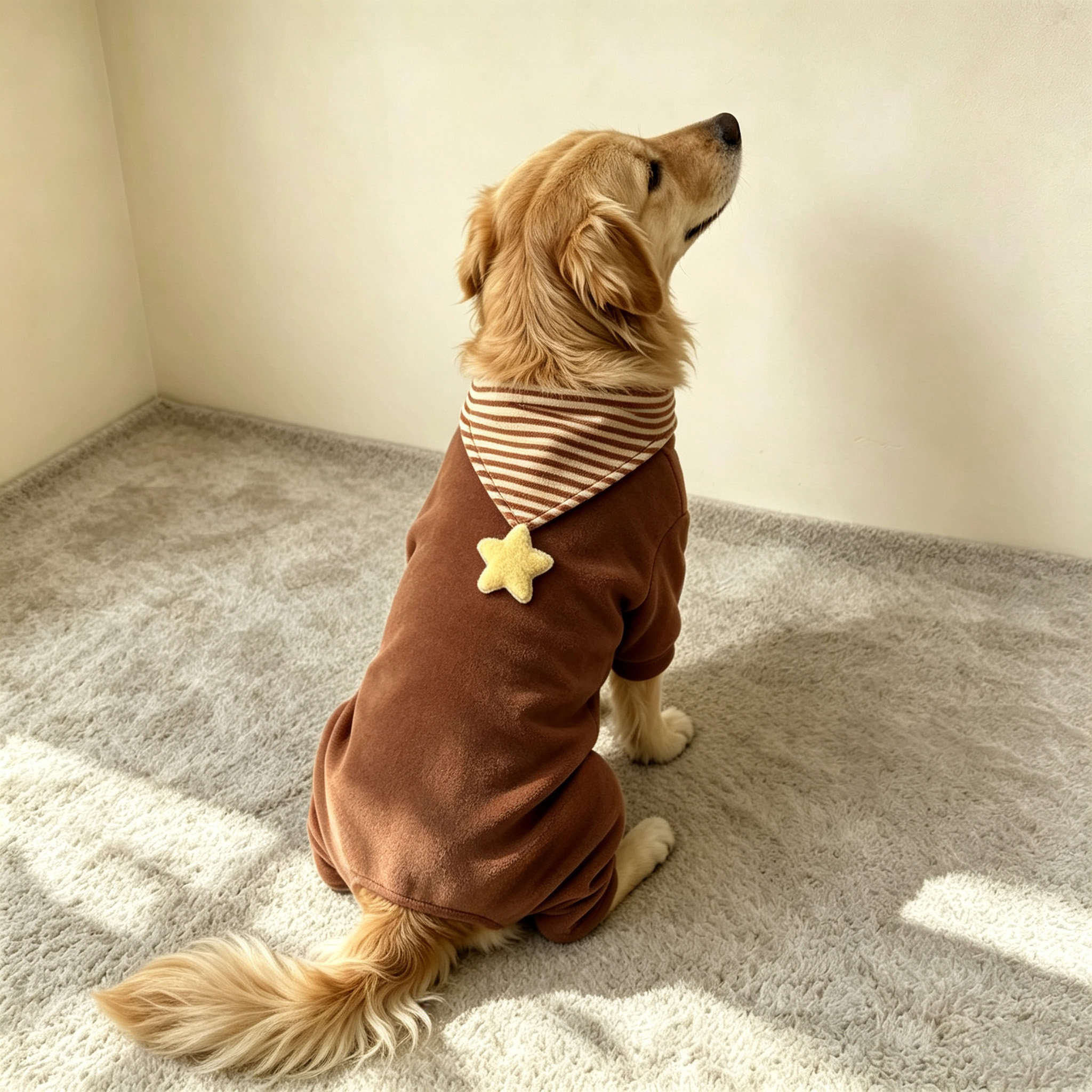 宠物狗狗衣服星星领条纹四脚衣大型犬金毛萨摩耶拉布拉多