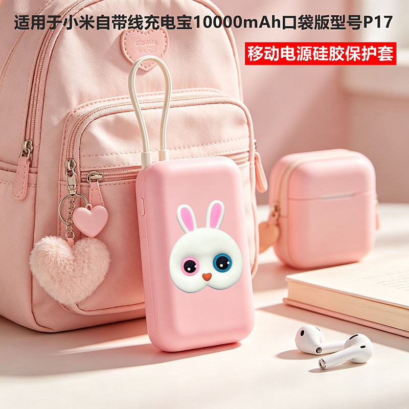 适用小米自带线充电宝口袋版外壳