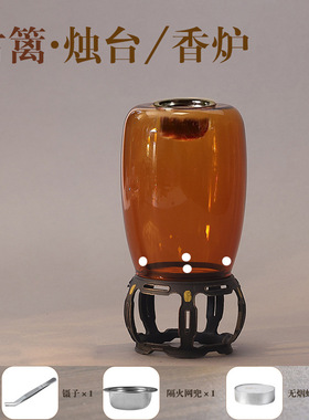 茶不悔新中式禅意茶室氛围烛台