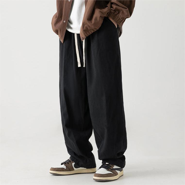 双打褶设计百搭宽松阔腿裤